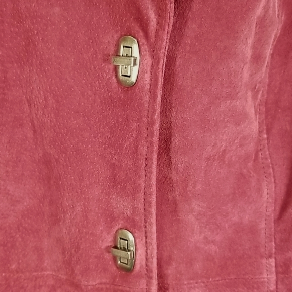 Guillaume Women's Suede Coat Size 1X Hip Length Red - Picture 5 of 7